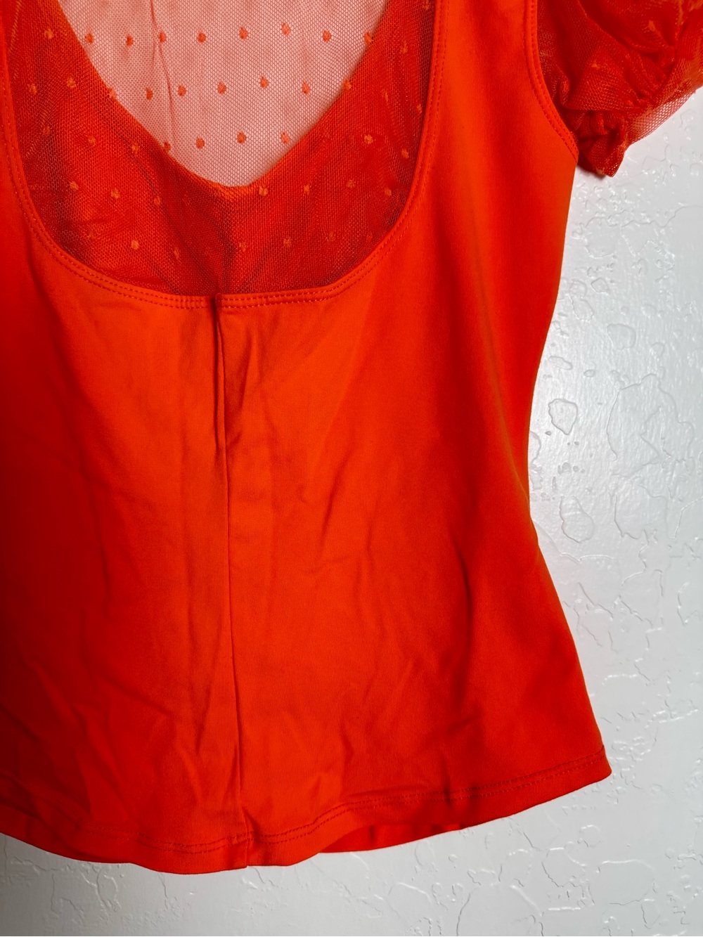 Intimately FP Free People Blush Up Neon Orange Ruched Front Blouse - Picture 11 of 11